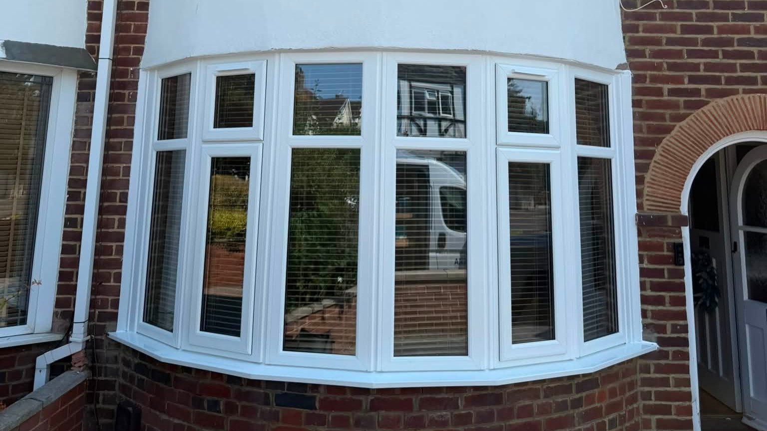 uPVC bay window replacement showing the completed bay frame